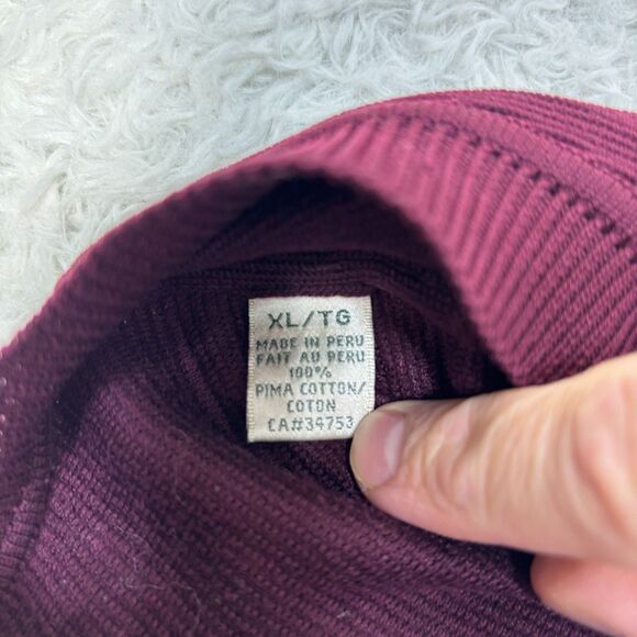 Fairway & Greene Mens XL Burgundy Sleeveless V-Neck Pullover Pima Sweater Vest - Picture 4 of 7